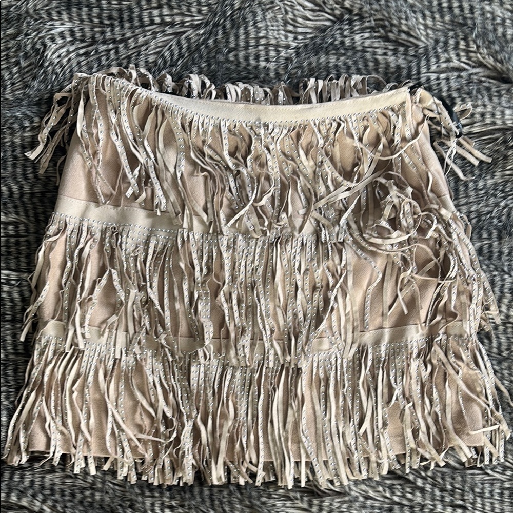 Forever 21 Tan Ruffled Mini Skirt Cocktail